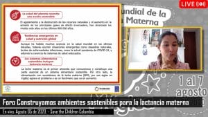 Transmisiones Eventos social sin ánimo de lucro Foro Virtual Ambientes Sostenibles para la Lactancia Materna Save the children Colombia Empresa